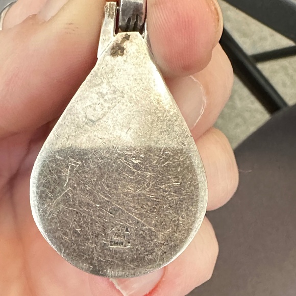 950 Mexican Sterling Silver. Lapis lazuli pendant enhancer bail. Genuine stone. - Picture 12 of 15